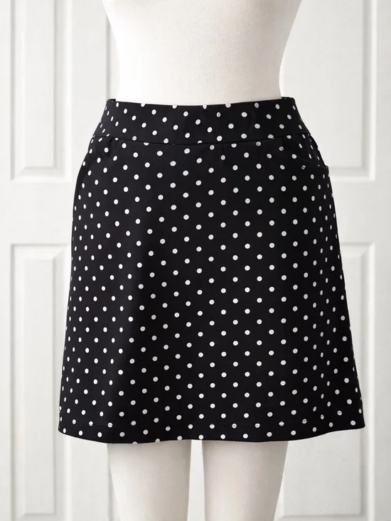 WEEKENDS BY CHICO’S SIZE 2 (L/XL) Polka Dot SKIRT Black White - Picture 16 of 16